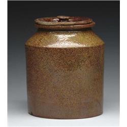 FINE MAINE REDWARE GLAZED COVERED JAR