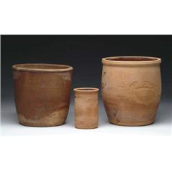 THREE REDWARE JARS