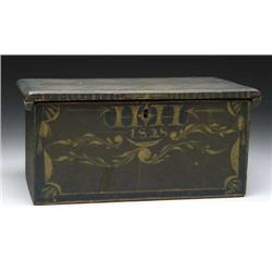 FINE PAINT DECORATED DOCUMENT BOX