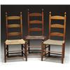 Image 1 : THREE SHAKER LADDER-BACK CHAIRS