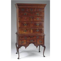 TWO PIECE QUEEN ANNE WALNUT HIGHBOY