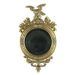 FINE GILT CONVEX MIRROR WITH EAGLE