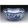Image 1 : BLUE AND WHITE CANTON SQUARE SHAPED BOWL
