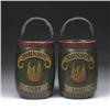 Image 1 : OUTSTANDING PAIR OF PAINTED LEATHER FIRE BUCKETS 