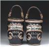Image 1 : OUTSTANDING PAIR OF PAINTED LEATHER FIRE BUCKETS 