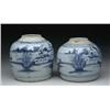 Image 1 : PAIR OF BLUE AND WHITE CANTON GINGER JARS