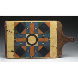 PAINTED FOLK ART PARCHEESI GAME BOARD