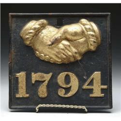 HEAVY CAST IRON RECTANGULAR FIRE MARK