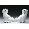 Image 1 : LARGE PAIR OF STAFFORDSHIRE SEATED SPANIELS