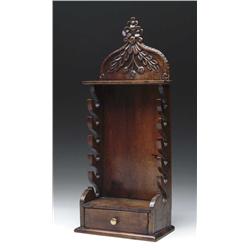 FRENCH CARVED WALL HANGING PIPE RACK