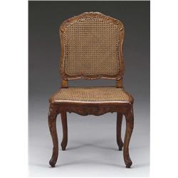 FRENCH CARVED CANE SEAT SIDE CHAIR