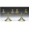 Image 1 : PAIR OF DOUBLE BRASS CANDLESTICKS