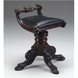 RARE AND OUTSTANDING HARPIST STOOL