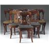 Image 1 : SET OF SIX MAHOGANY CARVED SABER LEG CHAIRS