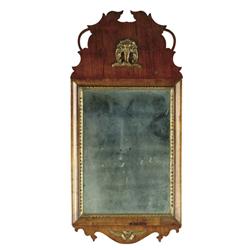 FINE EARLY MAHOGANY QUEEN ANNE MIRROR