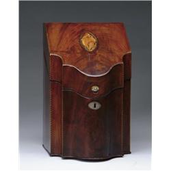 FINE INLAID MAHOGANY KNIFE BOX