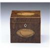 Image 1 : SMALL BURL INLAID SQUARE TEA CADDY