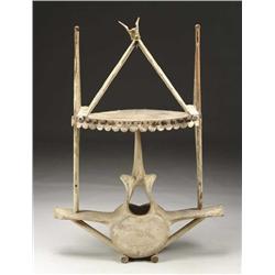UNUSUAL WHALE VERTEBRAE FOLK ART TABLE
