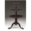 Image 1 : GEORGE III MAHOGANY INLAID THREE TIER DUMB WAITER