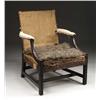 Image 1 : ENGLISH GEORGIAN CARVED MAHOGANY LIBRARY ARMCHAIR