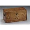 Image 1 : FANCY TEAKWOOD DOVETAILED INLAID SEAMAN’S TRUNK