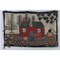 FOLK ART HOOKED RUG