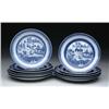 Image 1 : ELEVEN BLUE AND WHITE CANTON PLATES
