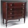Image 1 : MAHOGANY BOW FRONT COOKIE CORNER FOUR DRAWER CHES