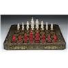 Image 1 : ORIENTAL LACQUER FOLDING CHESSBOARD WITH CARVED B