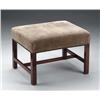 Image 1 : CHIPPENDALE MAHOGANY UPHOLSTERED OTTOMAN