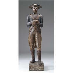 CARVED AND PAINTED WOOD FIGURE OF A SOLDIER