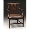 Image 1 : CHIPPENDALE MAHOGANY ARMCHAIR WITH BRAND “WF”