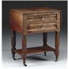 Image 1 : TWO DRAWER DROP LEAF MAHOGANY WORK STAND