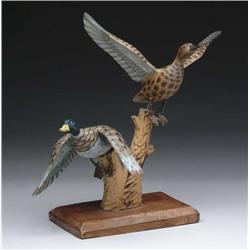 PAIR OF CARVED MALLARD DUCKS
