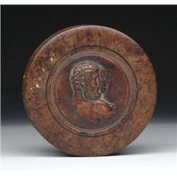 CARVED BURL ROUND BOX