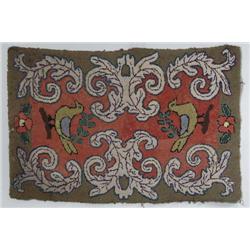 FOLK ART HOOKED RUG