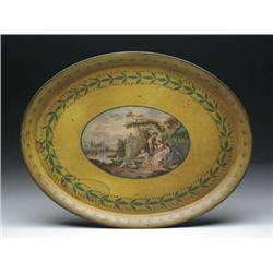WONDERFUL OVAL SCENIC TOLEWARE TRAY