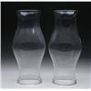 Image 1 : PAIR OF EARLY AMERICAN BLOWN CLEAR GLASS HURRICAN
