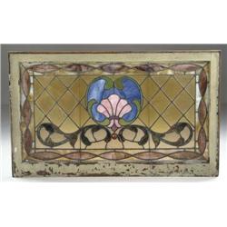 GOOD LEADED AND STAINED GLASS WINDOW