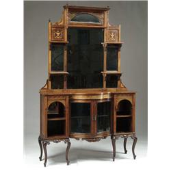 TWO PART ROSEWOOD INLAID ÉTAGÈRE