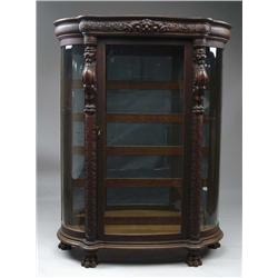 OUTSTANDING OAK CARVED CHINA CLOSET