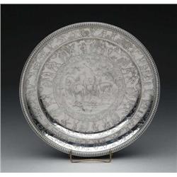 TIFFANY ETCHED STERLING SPORTS PLATE