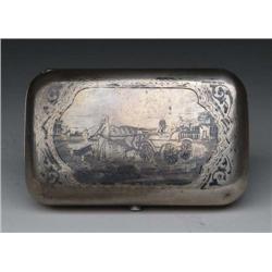 ANTIQUE RUSSIAN SILVER NIELLO BOX
