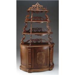 VICTORIAN WALNUT TWO PART ÉTAGÈRE
