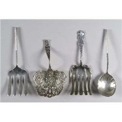 FOUR FANCY STERLING SERVING PIECES