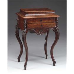 ROCOCO REVIVAL MAHOGANY SEWING TABLE