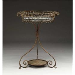 FRENCH STYLE WIRE ROUND PLANTER