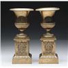 Image 1 : OUTSTANDING PAIR OF FRENCH FIRE GILT BRONZE URNS