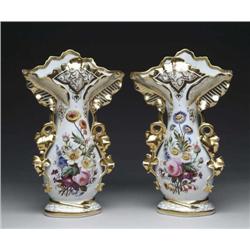 LARGE PAIR OF DECORATED PARIS VASES