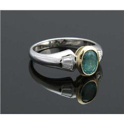 18K GOLD, EMERALD AND DIAMOND RING